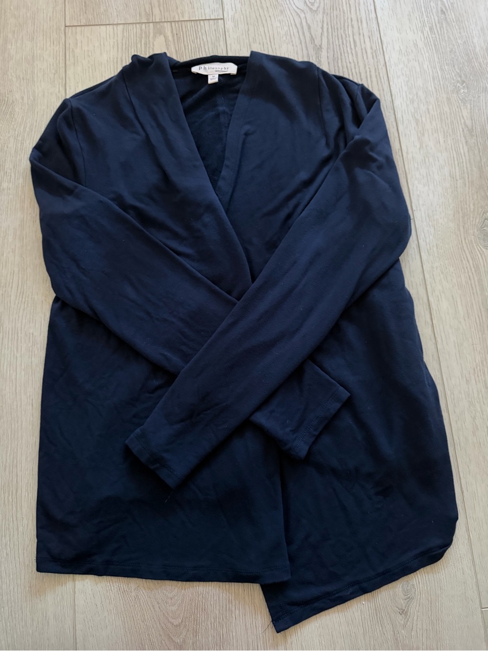 Philosophy Navy Open-Front Lightweight Cardigan